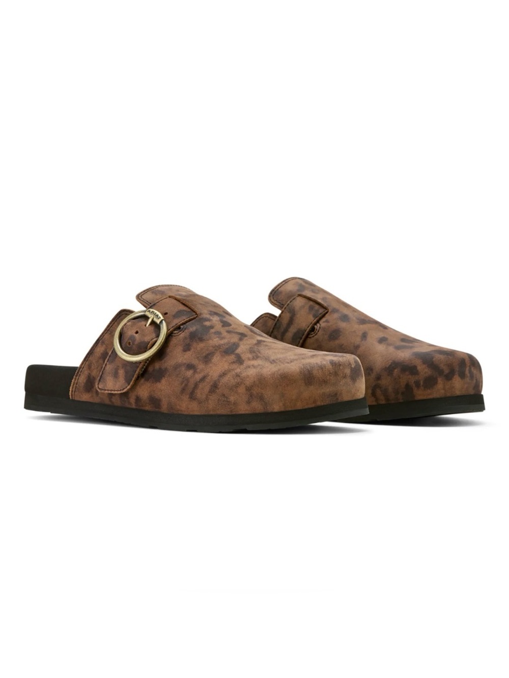 ARIAT Women’s Country Mule Leopard Suede Slip-On Shoes Size 6.5 New